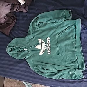 Green adidas trefoil hoodie size Large.
